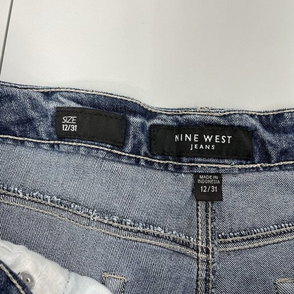 Nine West Eastend Capri Jeans Cropped Roll Cuff Denim Womens 12 - Picture 7 of 12